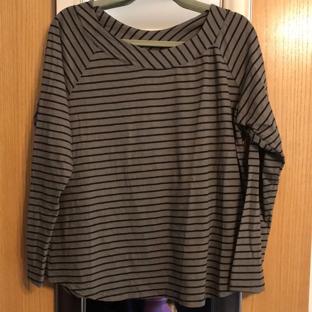 Nomadic Traders NTCO grey and black striped, long sleeve shirt size XL